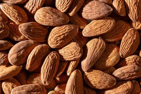 Scattered Almonds. Background from Almond Nuts Stock Photos