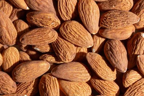 Scattered Almonds. Background from Almond Nuts Stock Photos