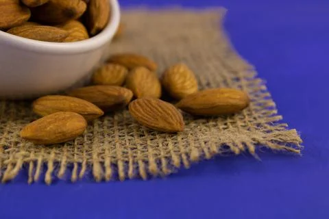 Scattered almonds Stock Photos