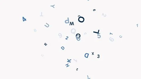 Scattered Alphabet Letters on White Background. Stock Illustration
