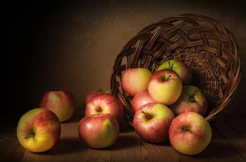 Scattered apples Stock Photos