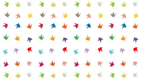 Scattered bird silhouette pattern. Stockillustratie