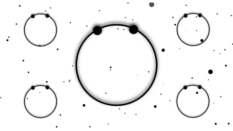 Scattered Black Dots and Circles with Shadow Effect on White Background abs.. Stock Footage 330476048