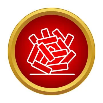 Scattered blocks pile construction material icon Illustrazione stock