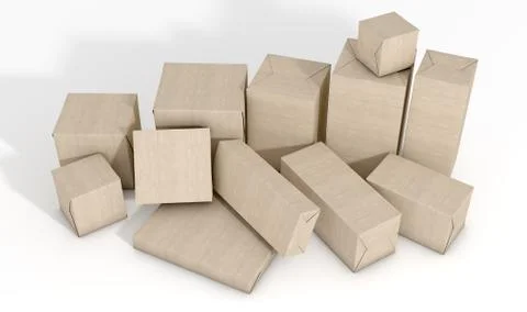 Scattered Box Parcels Stock Illustration