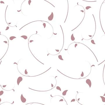 Scattered branches with red leaves. Endless vector pattern. Illustrazione stock