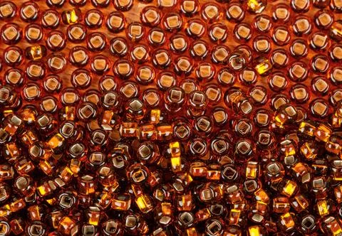 Scattered brown beads Stock Photos