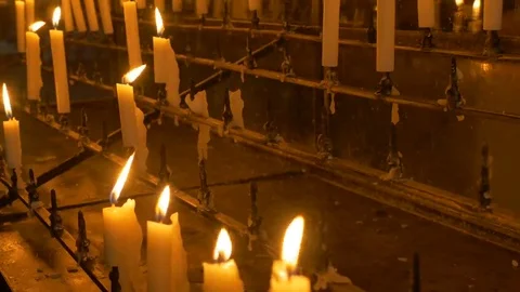 Scattered Candles on Stand Stock Footage 69271330