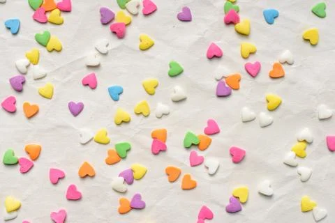 Scattered candy hearts Stock Photos