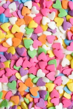 Scattered candy hearts Stock Photos