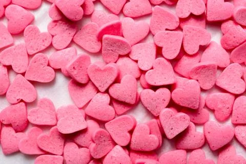 Scattered candy hearts Stock Photos