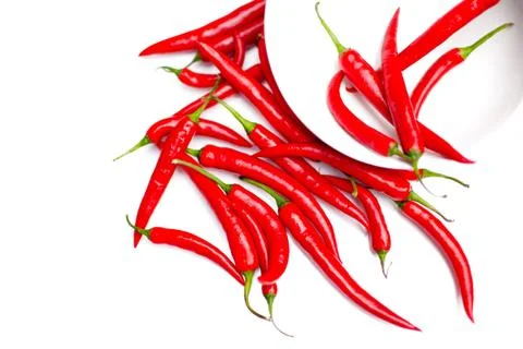 Scattered Chilli Peppers Stock Photos