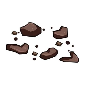 Scattered chocolate chip cookie crumbs isolated on white Stock Illustration