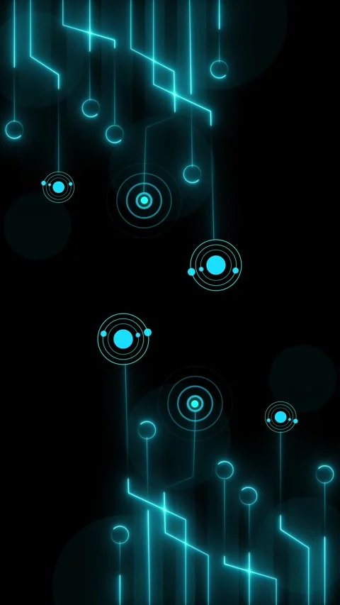 Scattered circuit board components blink across a deep tech background. Abs.. Stock Footage 345968151