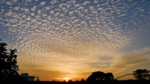 Scattered Clouds and sunset timplapse Stock Footage 246676973
