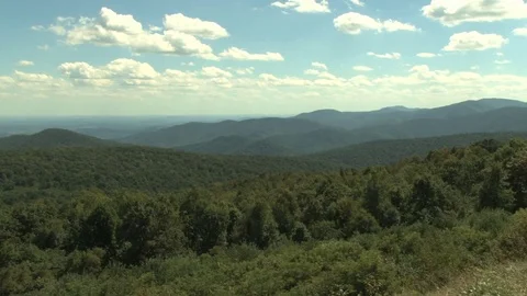 Scattered clouds over appalachian mountains Stock Footage 74094546