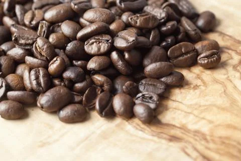 Scattered coffee beans Stock Photos