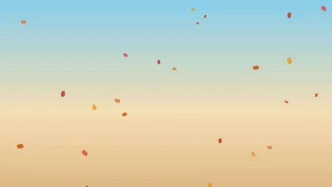 Scattered confetti floating on a soft gradient sky Vidéo 335255913