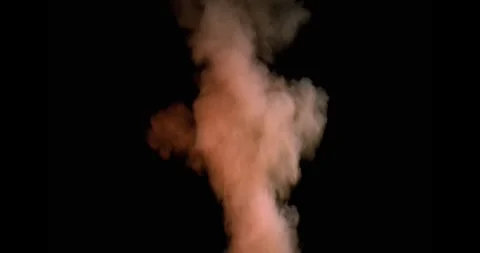 Scattered Debris Fire Explosion On Black Background Stock Footage 334098420