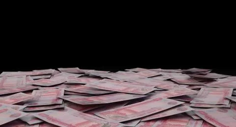 Scattered Dirham Banknote Pile Stock Photos