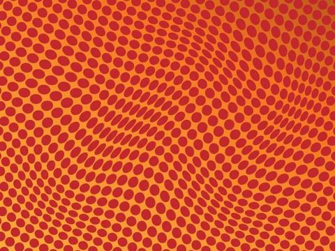 Scattered dots wave red polka background seamless pattern. Stock Illustration