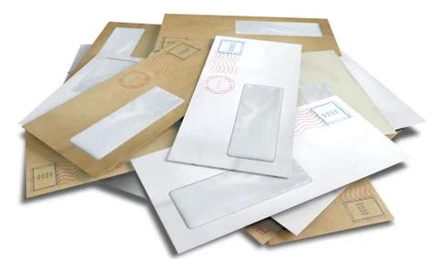 Scattered envelopes Stock Illustration