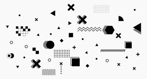 Scattered Geometric Abstract Composition Stock-Illustration