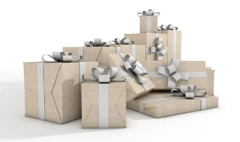 Scattered Gift Box Pile Stock Illustration