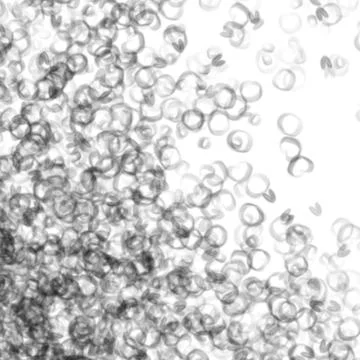 Scattered Gray Bubble Rings on White Background Stock Illustration