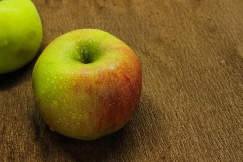 Scattered green apples Stock Photos