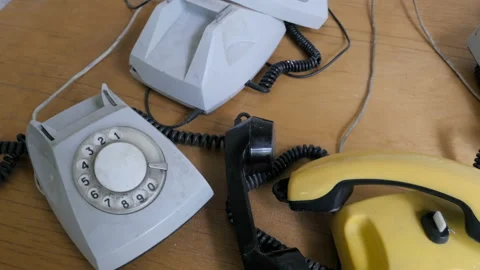 Scattered landlines is on the table Stock Footage 96003669