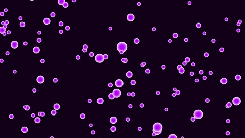 Scattered large purple spheres floating slowly on dark screen. Abstract bub.. Stock Footage 340528700