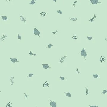 Scattered leaves ditsy seamless vector pattern Illustrazione stock