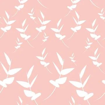 Scattered leaves seamless texture background. Simple summer vector pattern Illustrazione stock