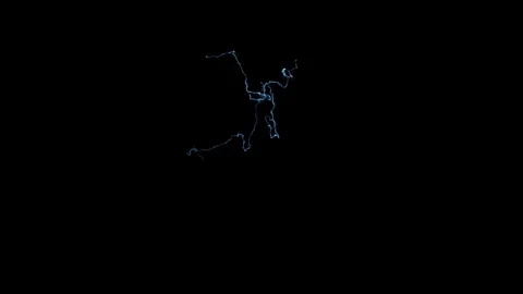 Scattered Lightning Chaotic Electrical Storm VFX Overlay Against Black Stock Footage 339696837