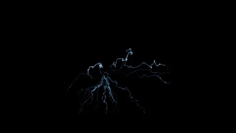 Scattered Lightning Random Electrical Spark Atmospheric Layer On Black Stock Footage 338097497