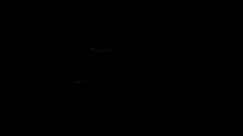 Scattered Lightning Random Multi Directional Fork VFX Overlay On Black Screen Stock Footage 338098076