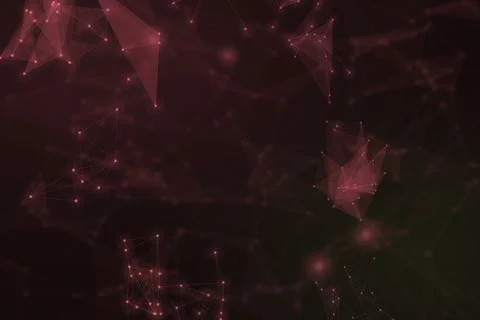 Scattered magenta points and translucent triangular structures create a mys.. Stock Illustration
