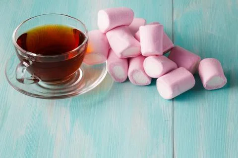 Scattered marshmallow Foto stock
