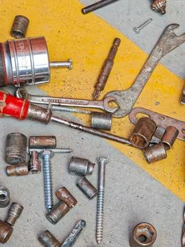 Scattered Mechanical Tools Stock Photos