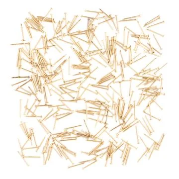 Scattered nails over surface isolated over white background Stock Photos