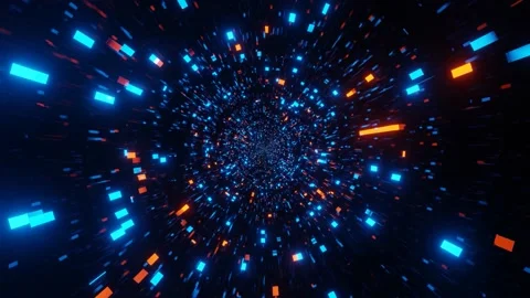 Scattered neon light dim space pass way 4k 3d rendering vj loop Stock Footage 160542832