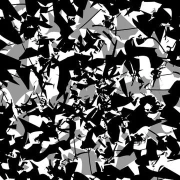 Scattered pattern. Scattered overlapping random shapes geometric pattern Stock Illustration