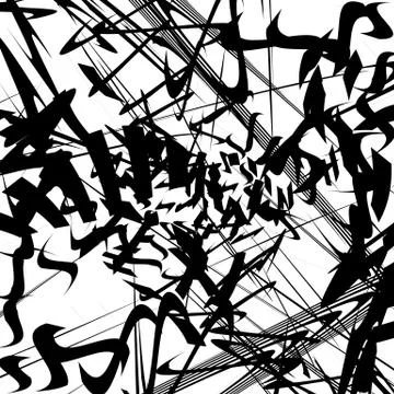Scattered pattern. Scattered overlapping random shapes geometric pattern Stock Illustration