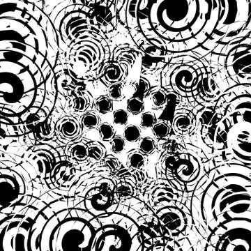 Scattered pattern. Scattered overlapping random shapes geometric pattern Stock Illustration