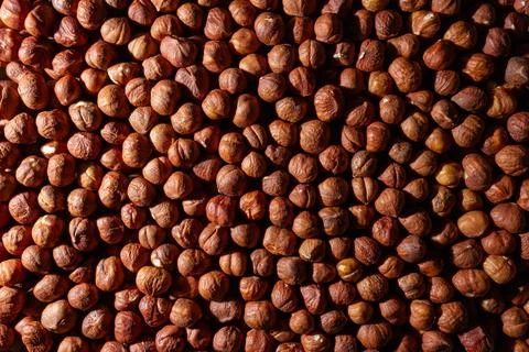 Scattered Peeled Hazelnut. Background from Hazelnuts Stock Photos