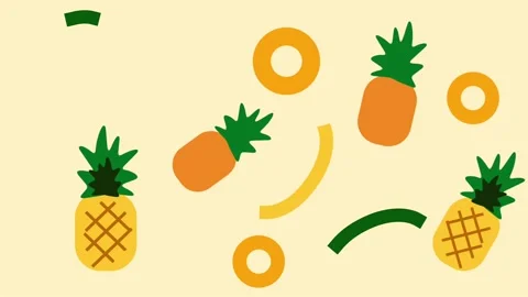 Scattered Pineapple Icons Stock Footage 335630142