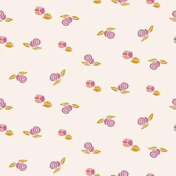 Scattered pink roses seamless vector pattern イラスト素材