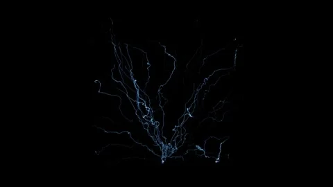 Scattered Plasma Lightning Bolts Compositing Element On Black Background Stock Footage 337776941