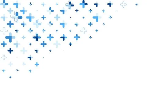 Scattered Plus Symbol Vector Pattern for Medical Themed Backgrounds in Clea.. Stock Illustration